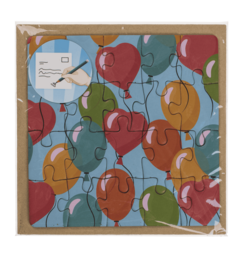 Square shaped gift card, puzzle, Birthday,