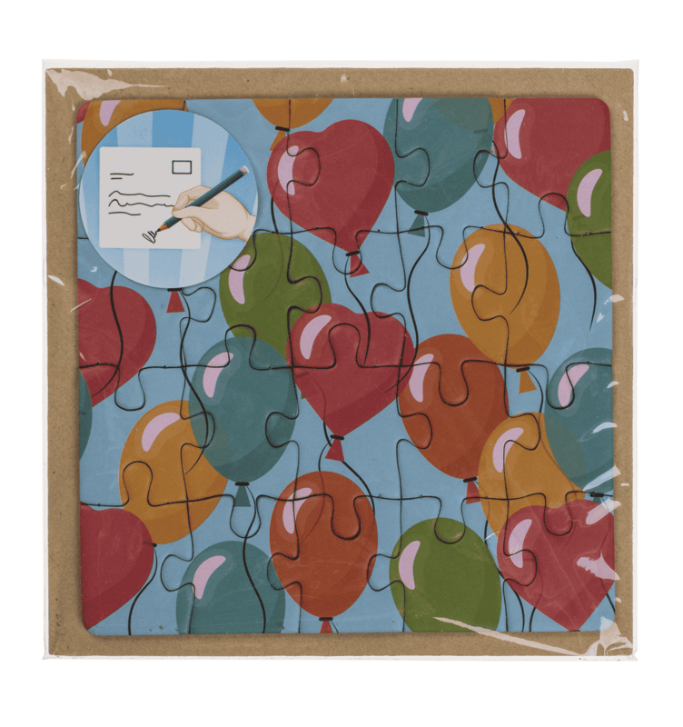 Square shaped gift card, puzzle, Birthday,