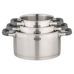 LUGANO Edelstahl Topfset 6tlg. + Servierpfanne 24 cm