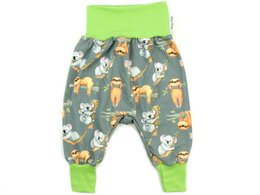 Pantalon bébé unisexe koala et paresseux gris, citron