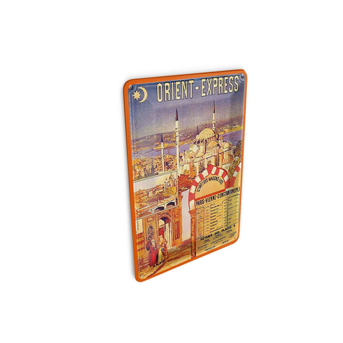 Blechpostkarte Reise 10x14 cm Orient Express Nostalgie Deko Schild