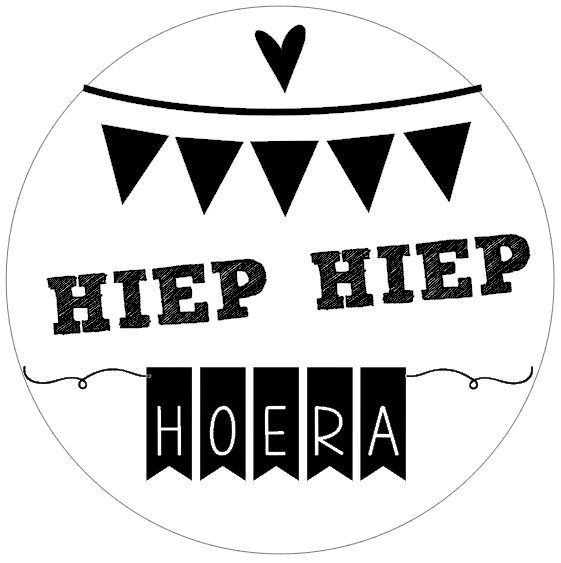 Hip Hip Hurra knap 56mm.