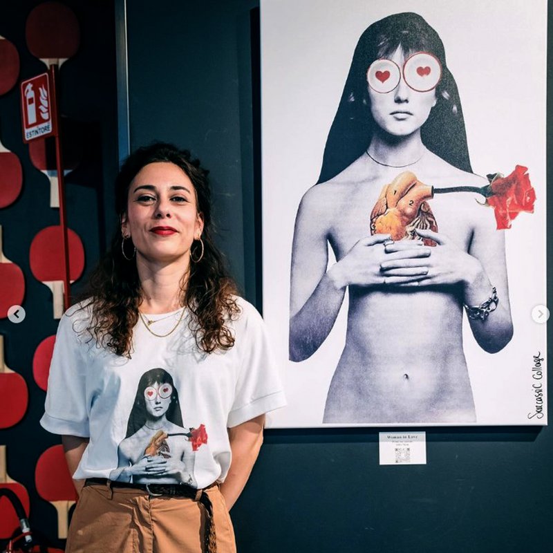 T-Shirt Woman with digital print "Woman in Love"