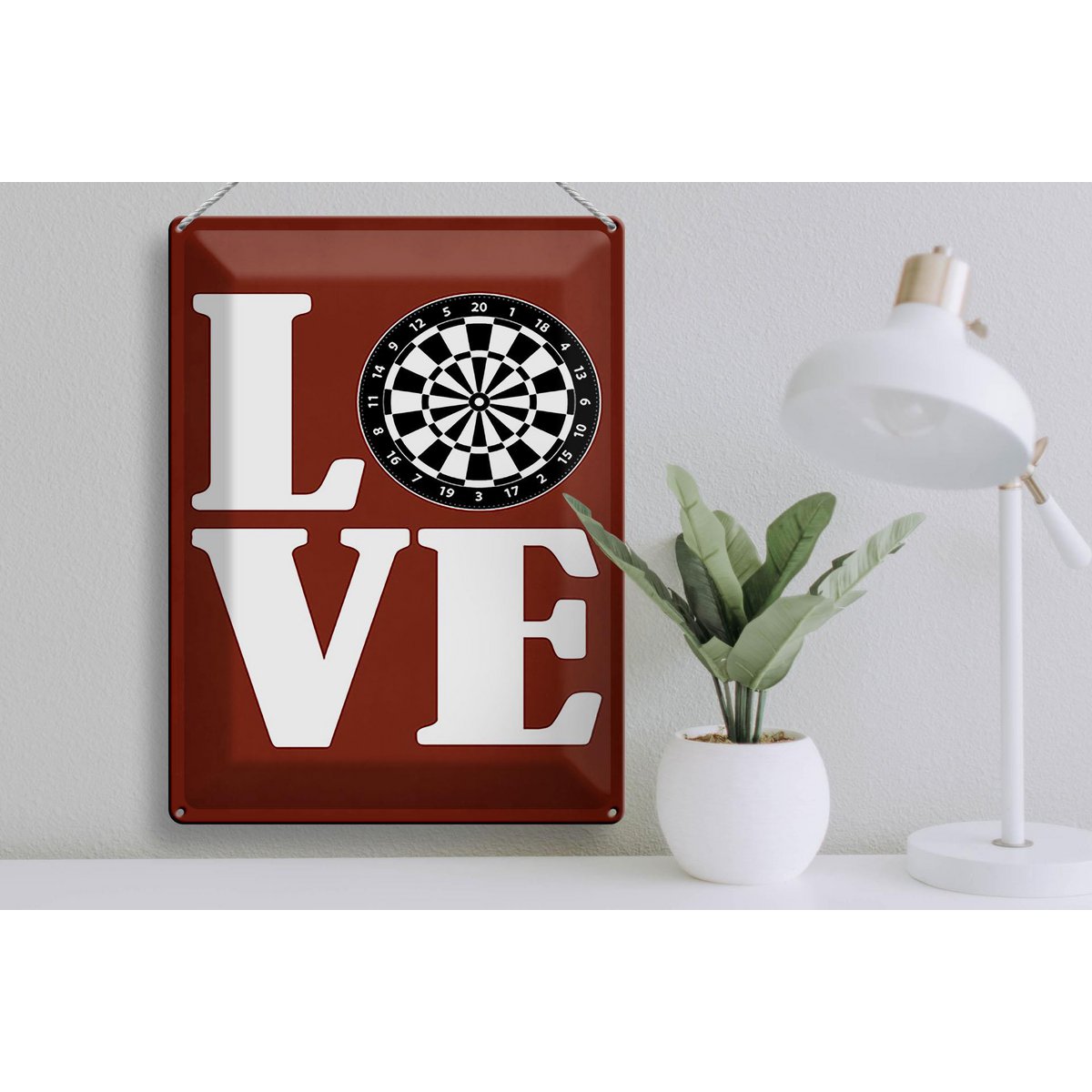 Tin sign saying 30x40cm Love Dart Gift