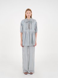 Manhattan Maxi blauw gestreepte blouse