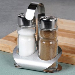 Salt and Pepper Shakers with Stand 3 pcs