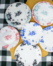 Dessert Plate Vintage Flowers Pink