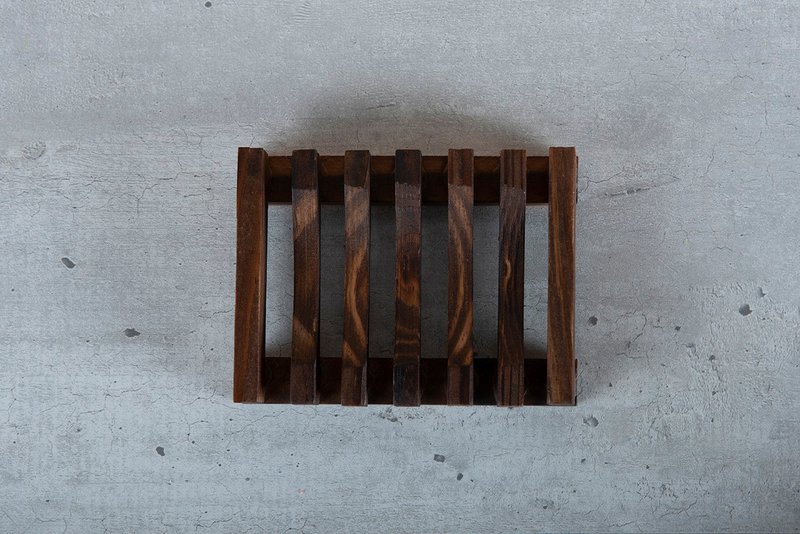 Shampoo Bar - Soap Holder made of Dark Wood
