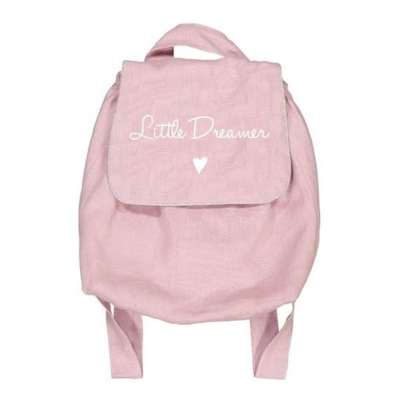 Little dreamer hart roze linnen rugzak