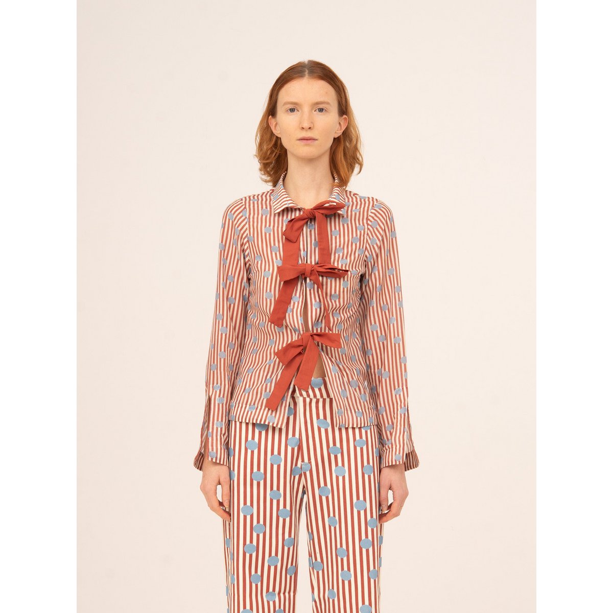 Pop rood gestreept shirt