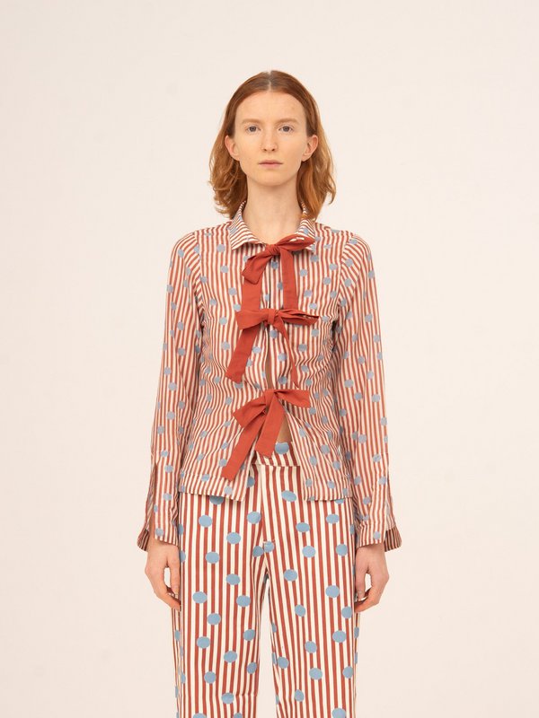 Pop rood gestreept shirt