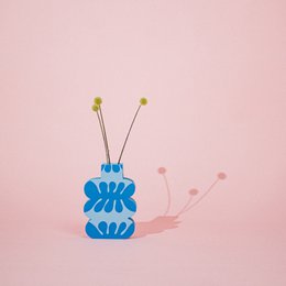 BIG BLUE - wooden vase, kitchen decor 