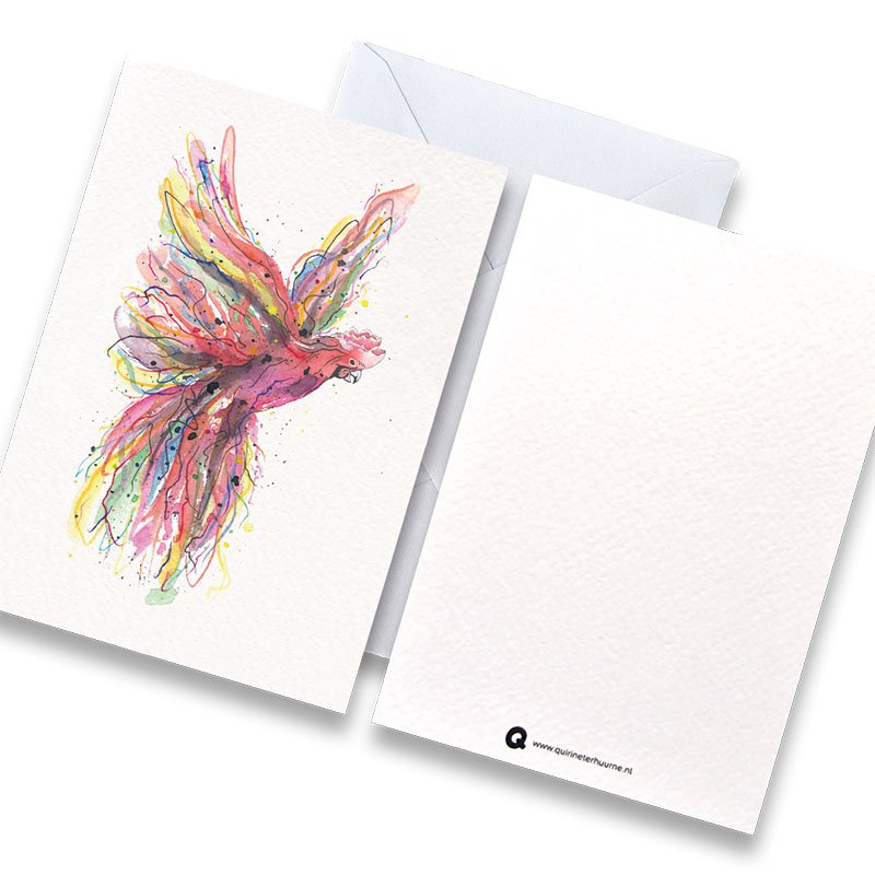 Card parrot %233 color with envelope