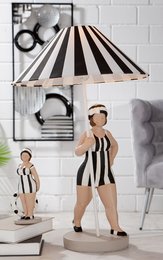 Poly lamp "Becky" zwart/wit