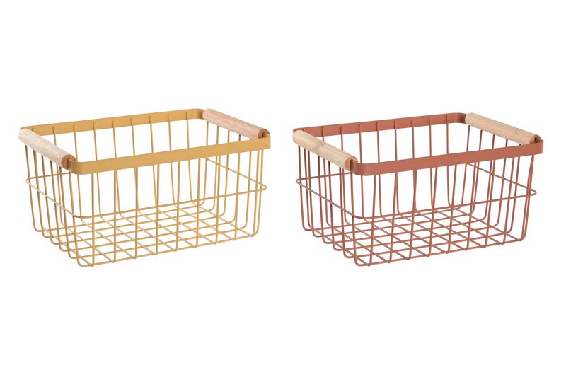 GRENEN METALEN MAND 29X20X14,5 2 ASSORTIMENTEN. PC202441