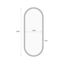 Mirror Oval Gold 20x50cm