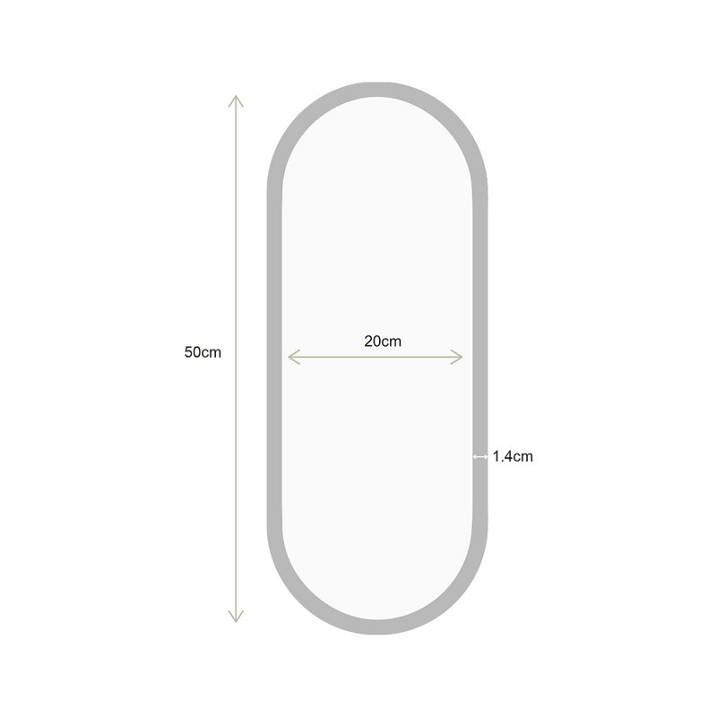 Mirror Oval Gold 20x50cm