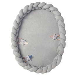 Grey braided cot bumper
