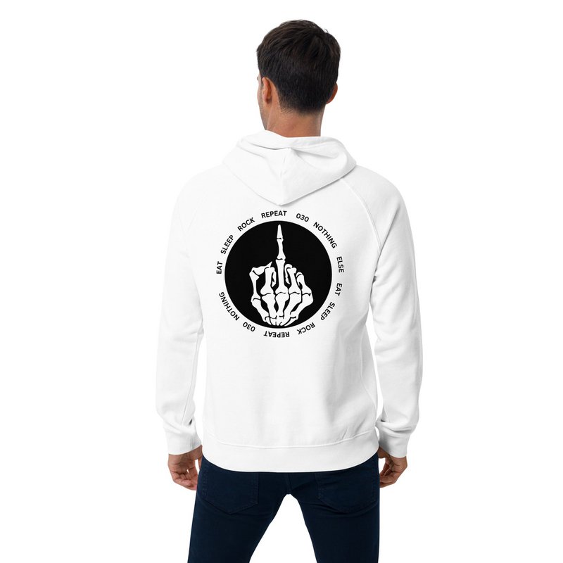 eat sleep Repeat Felpa con cappuccio raglan organica unisex