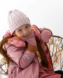 Cappello Merino Lavorato A Maglia Intrecciato Rosa Chiaro