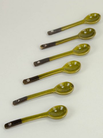 Set of 6 straw ash spoons