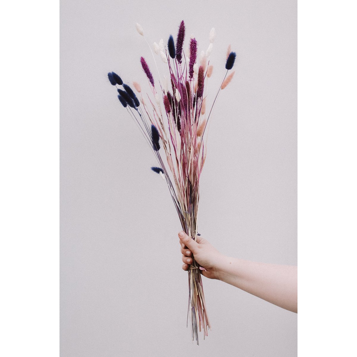 Bouquet sec - Inséparables violets