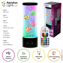 Nemo fiskelampe - Multi-Color RGB - Virker på USB - Batterier