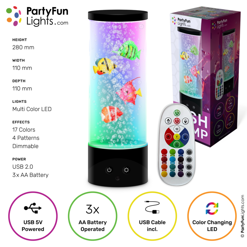 Nemo fiskelampe - Multi-Color RGB - Virker på USB - Batterier
