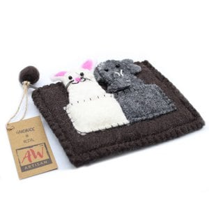 Beutel mit Fingerpuppen - Elefant & Maus