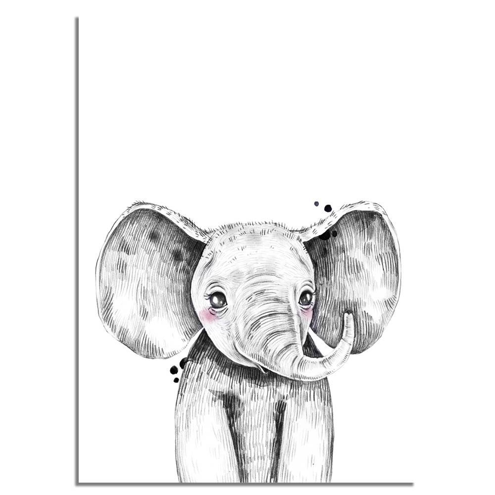 Affiche de la chambre des enfants d'éléphant