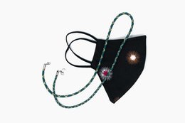 Wide handmade glasses strap EMERALD