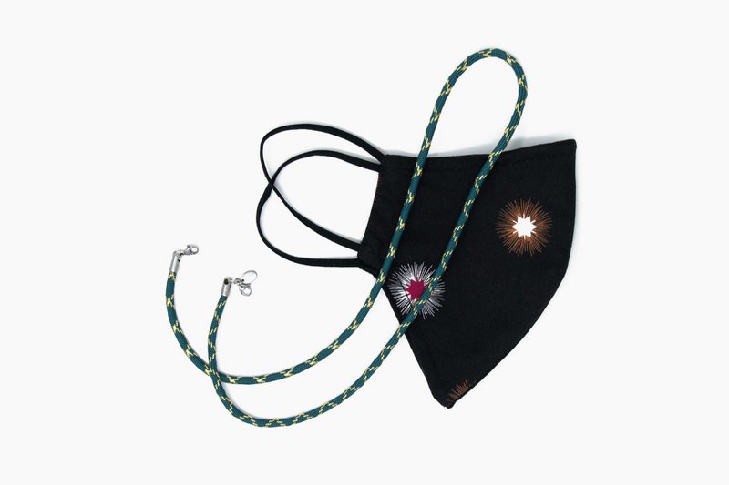 Wide handmade glasses strap EMERALD