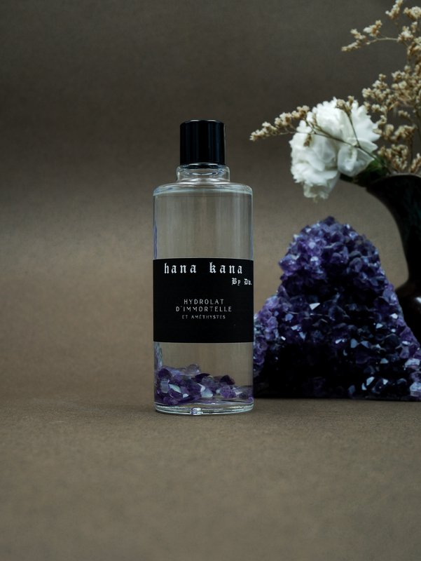 Immortelle hydrosol and amethysts