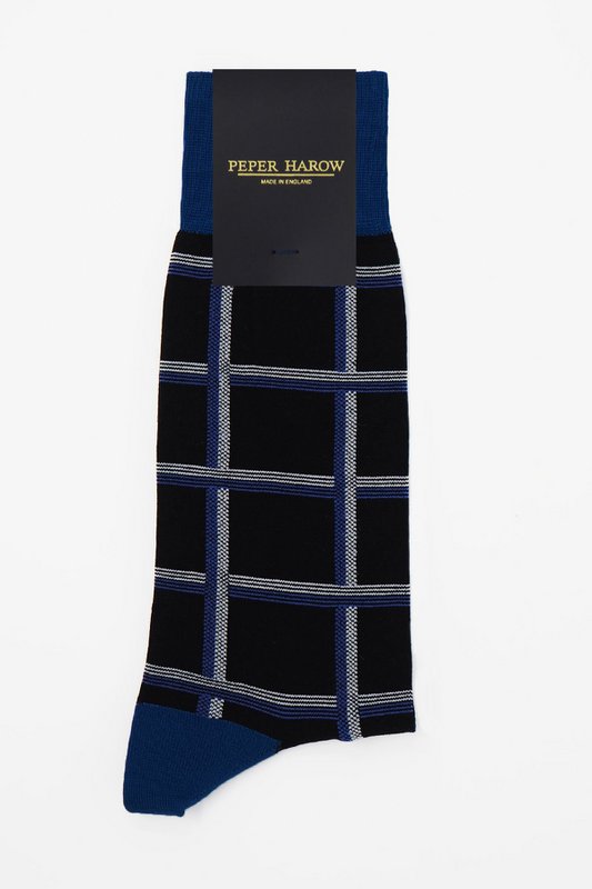 Calcetines Hombre Check - Negro