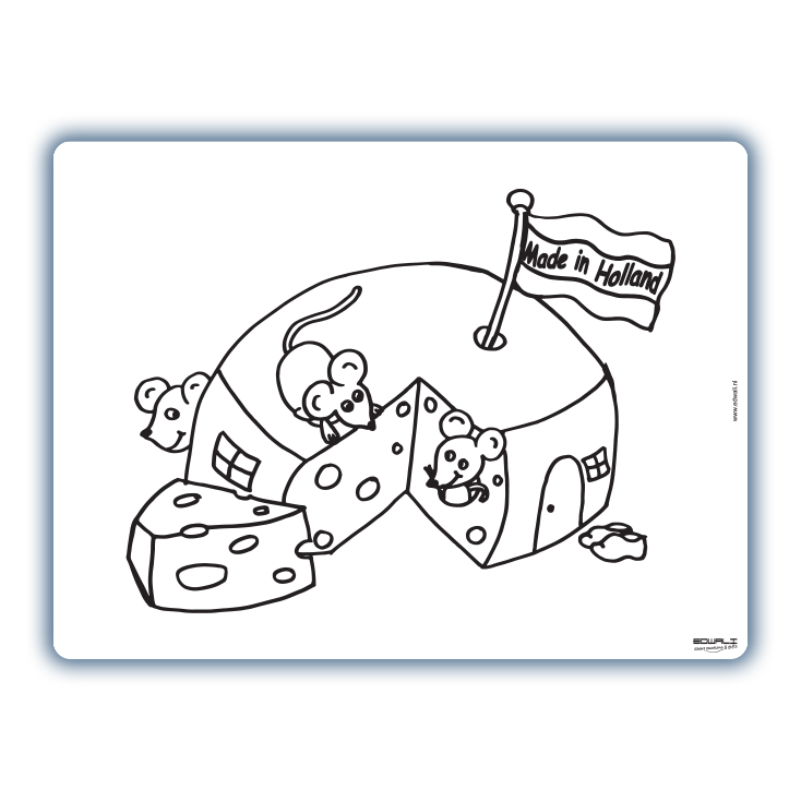 Reclaimable placemat cheese with mice