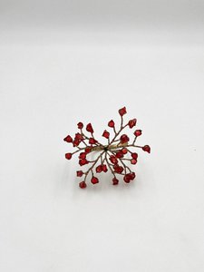 Servetring Beads rood glas