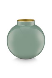 Vase Metal Mid Green 17cm