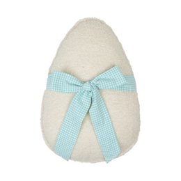 Flauschiges Bouclé-Ostereierkissen „Mint Bow“