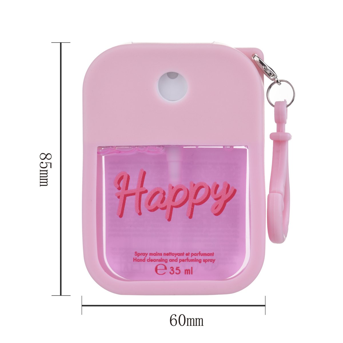 Strawberry cleansing hand spray and pink silicone case -35ml