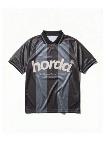 Horda Football Style Recycled Mesh Polo Dark Grey