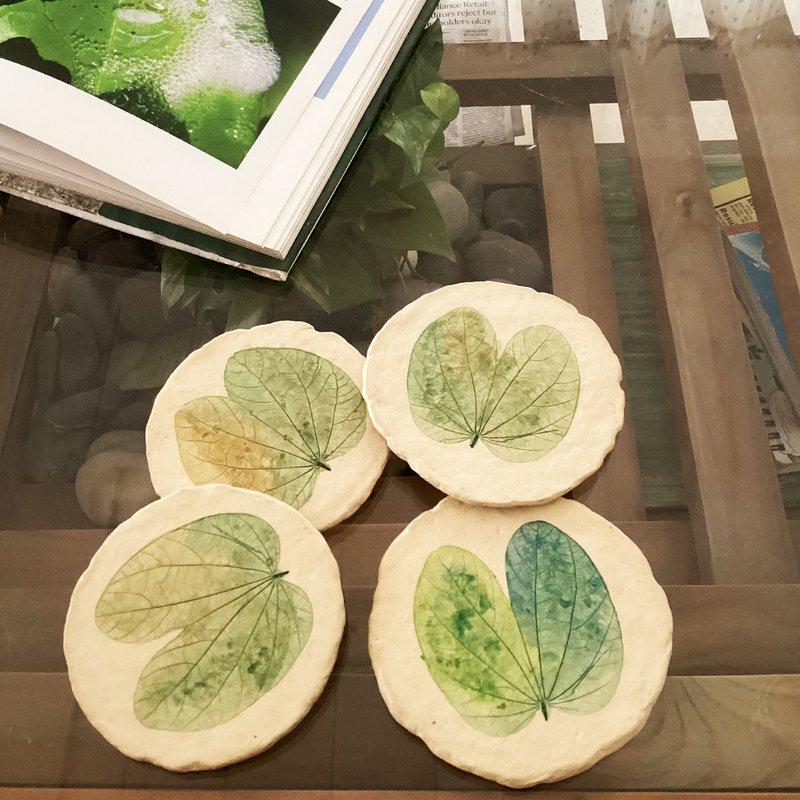 Coasters | Papier mache Kachnar leaf Eco-friendly