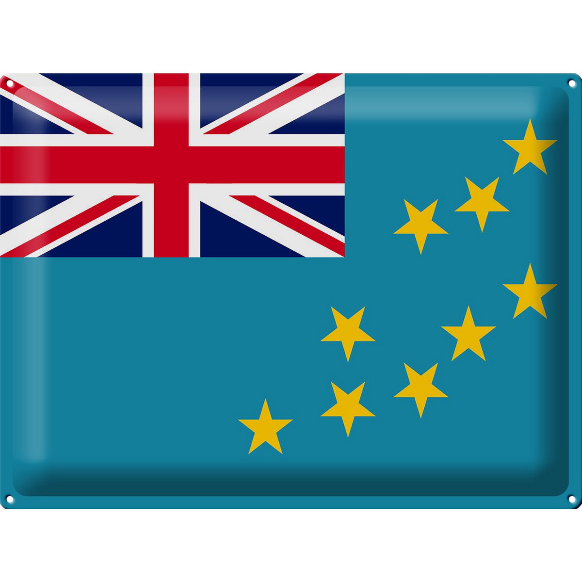 Blechschild Flagge Tuvalu 40x30cm Flag of Tuvalu
