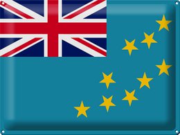 Blechschild Flagge Tuvalu 40x30cm Flag of Tuvalu
