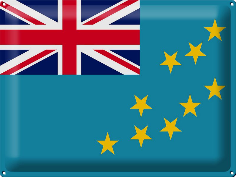 Blechschild Flagge Tuvalu 40x30cm Flag of Tuvalu