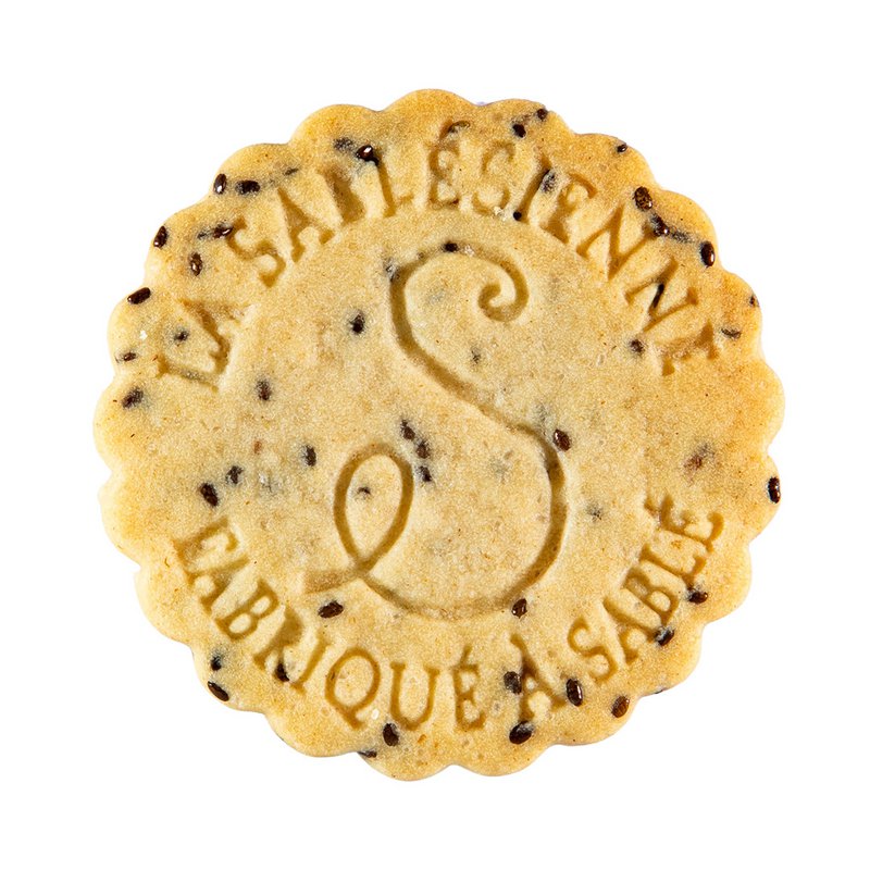 Bio- und vegane Shortbread-Kekse mit Zitrone und Chiasamen – 110-g-Karton
