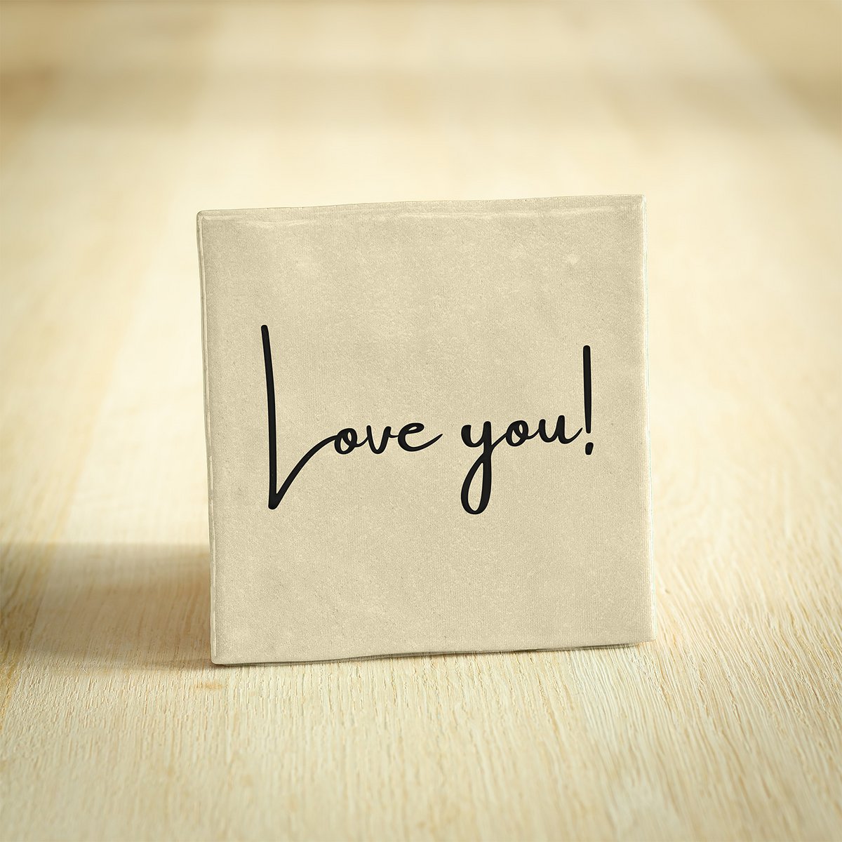 Tegeltje - Love You! | Beige | 10x10cm