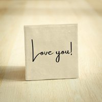 Tegeltje - Love You! | Beige | 10x10cm
