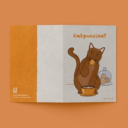 Wenskaart 'Catpuccino?'