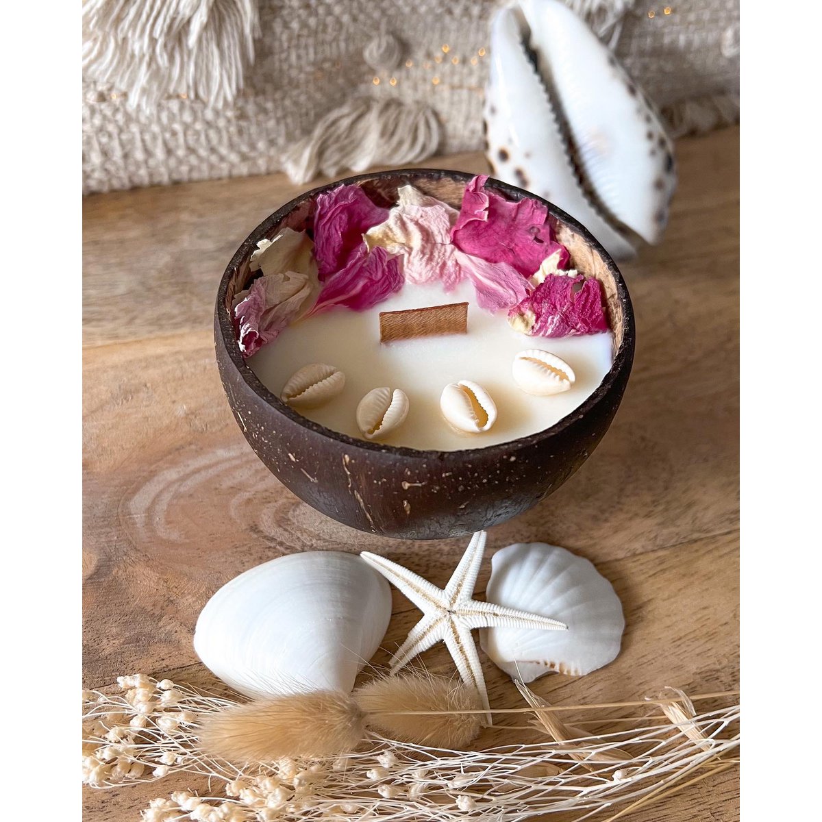 Kokosnusskerze & Pfingstrosenblätter Monoï Rosé Duft