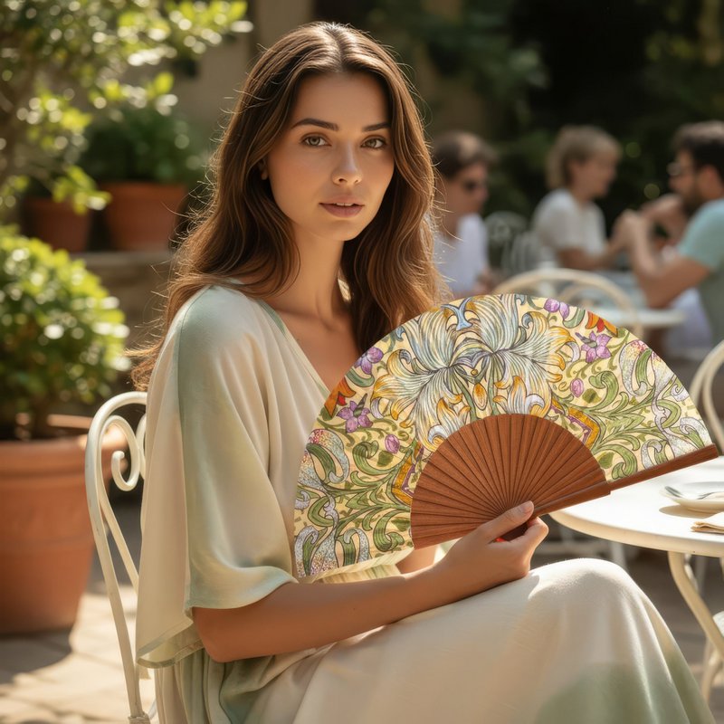 Spanish Hand Fan with Floral Print Georg